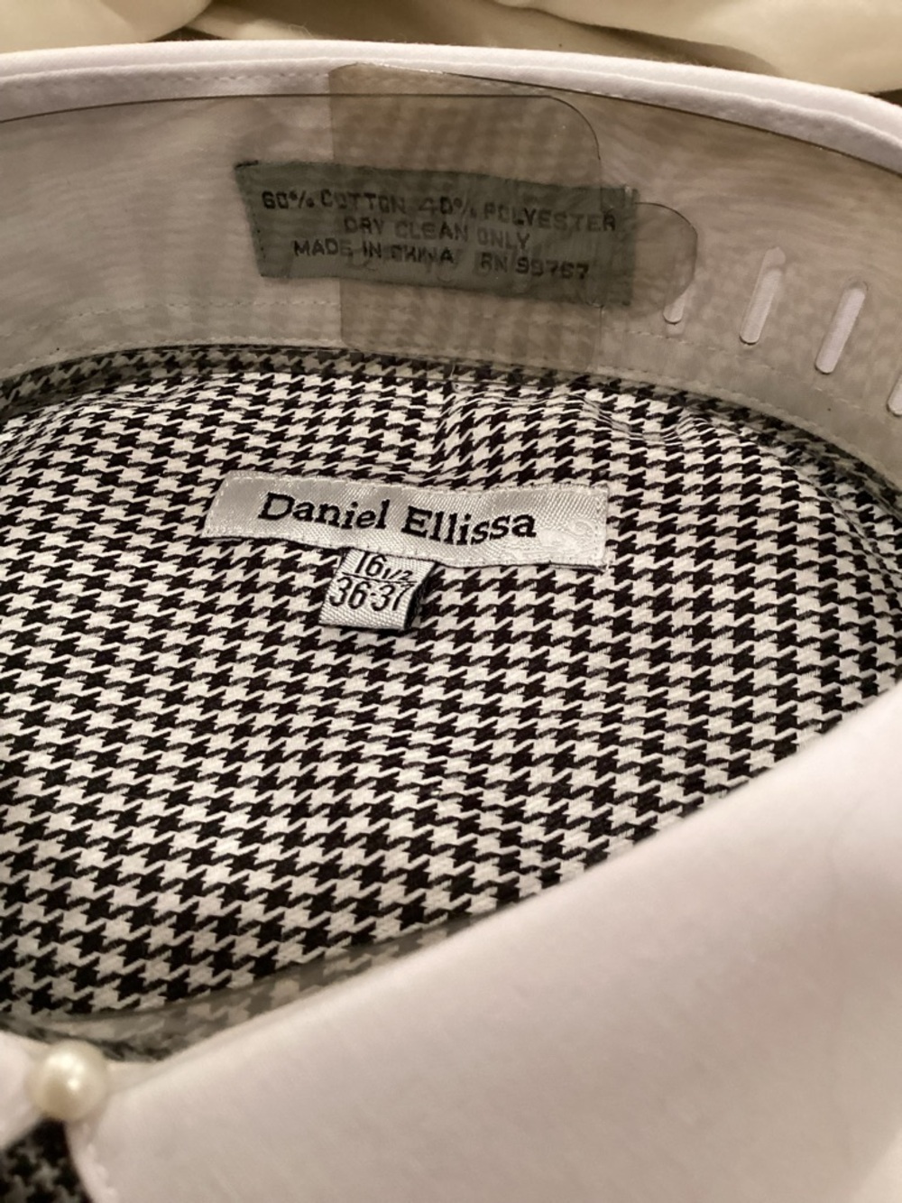 Black & White Houndstooth Dress Shirt & Necktie - Picture 5 of 14